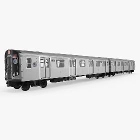 R160 New York City Subway Car Rigged 3D Model model